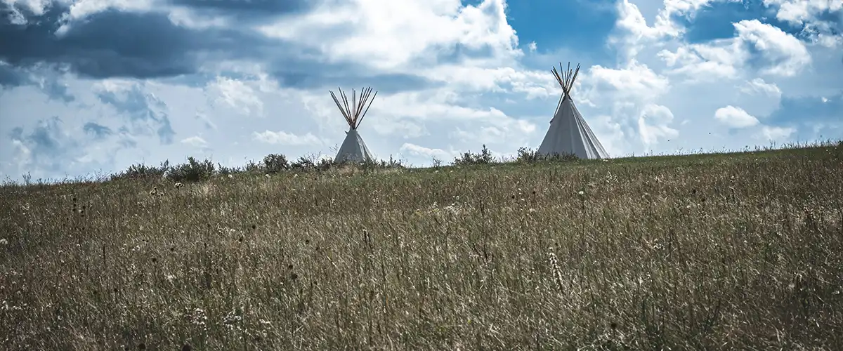 tipis on hillside